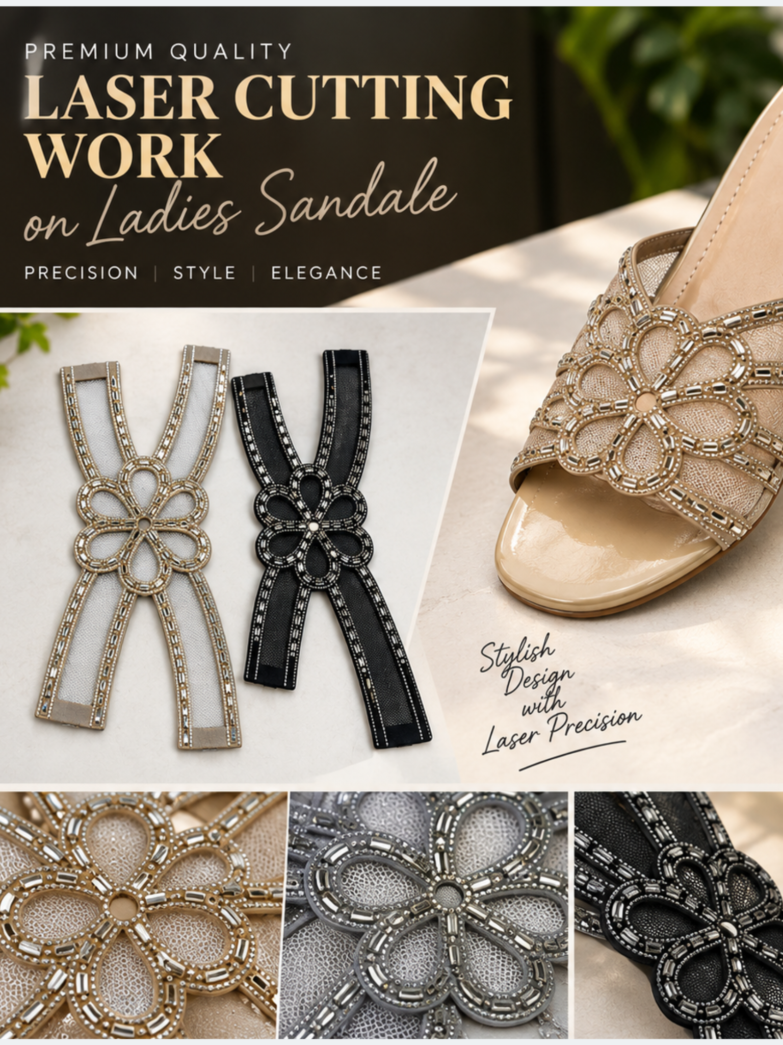 Laser Cutting Work on Ladies Sandals
